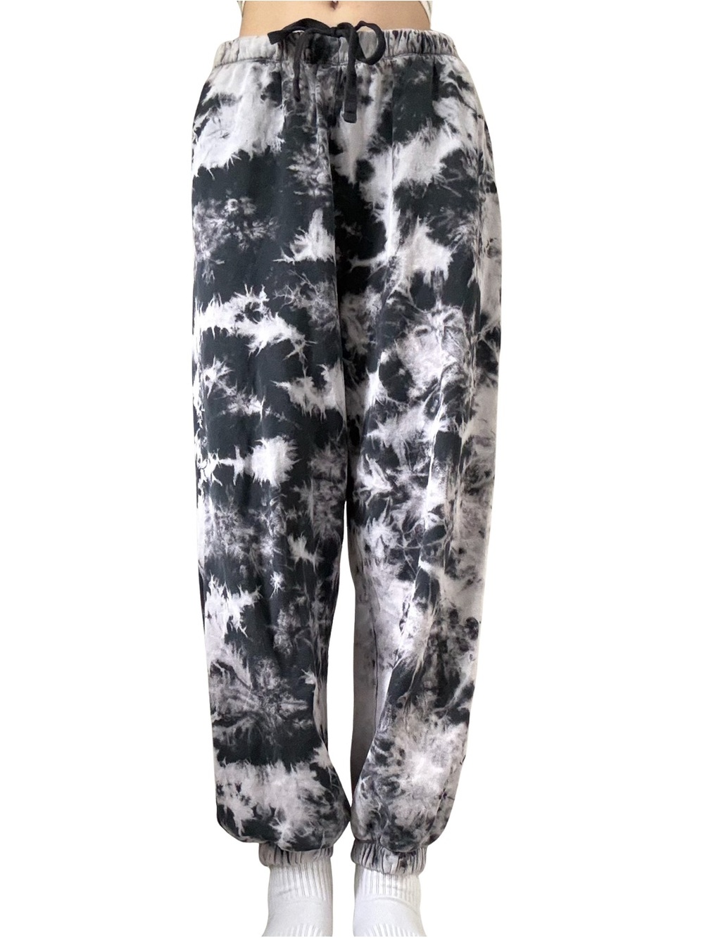 GARAGE Tie-Dye Sweatpants Black and White Size S GUC